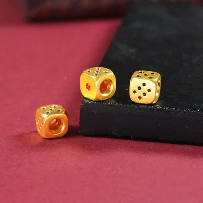 [Holiday season big sale! - 45% off] DIY Gold Dice Gold Beads Red String Bracelet to Improve Gambling Luck Au999