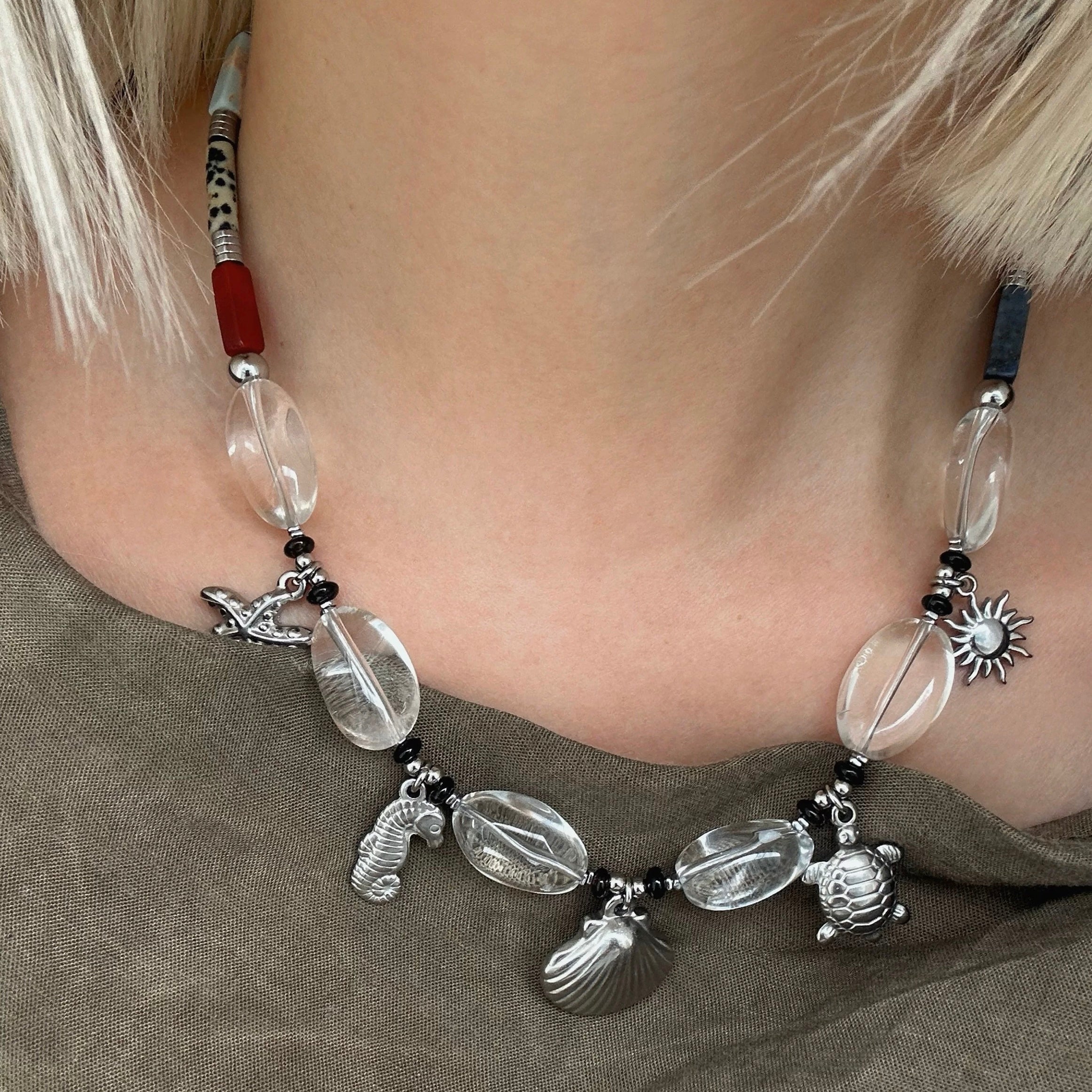 Ocean World Pure White Crystal Necklace Handmade My Store