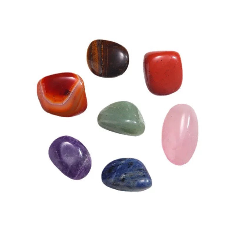 Healing Crystal Chakra Stone Yoga Ornaments Decoration Polished Natural Gemstone Set of 7 Rerhy