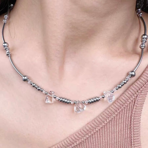 "Super string" wave beads natural rolling transfer beads irregular crystal necklace My Store