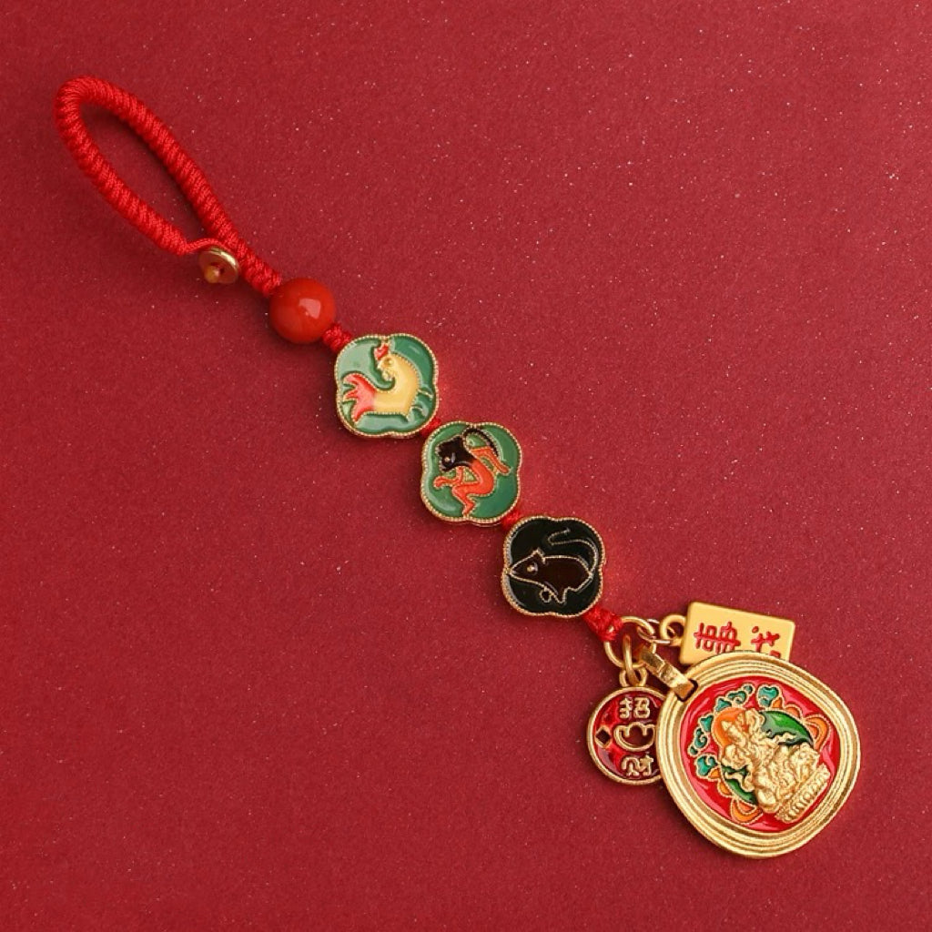 2025 Year of the Snake Mascot Braided Pendant Zodiac Buddha Guardian God Peace Good Luck Blessing Gift