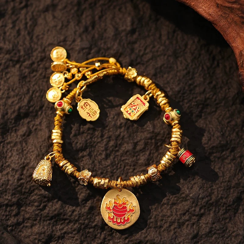 【Last Day ALERT!!  Best Price of the YEAR】Gold God of Wealth Bracelet for Women New Retro High-end Peace and Wealth Bracelet Rerhy