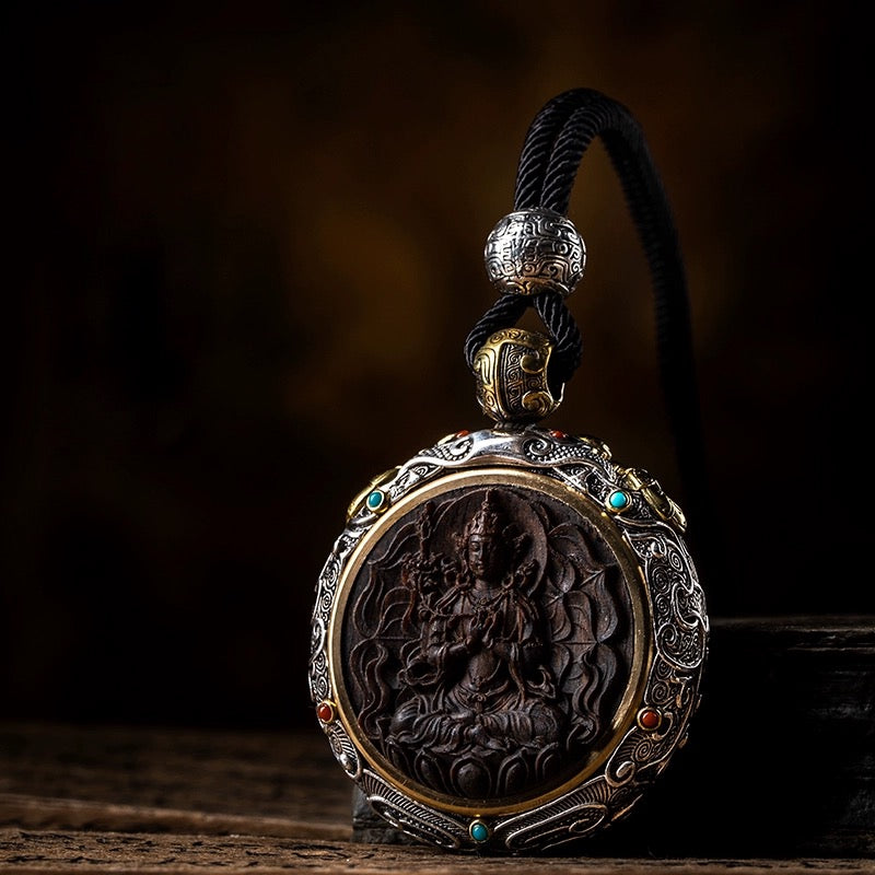 Natural Agarwood Gemstone Buddha Pendant Necklace Bodhisattva Amulet (Zodiac) My Store
