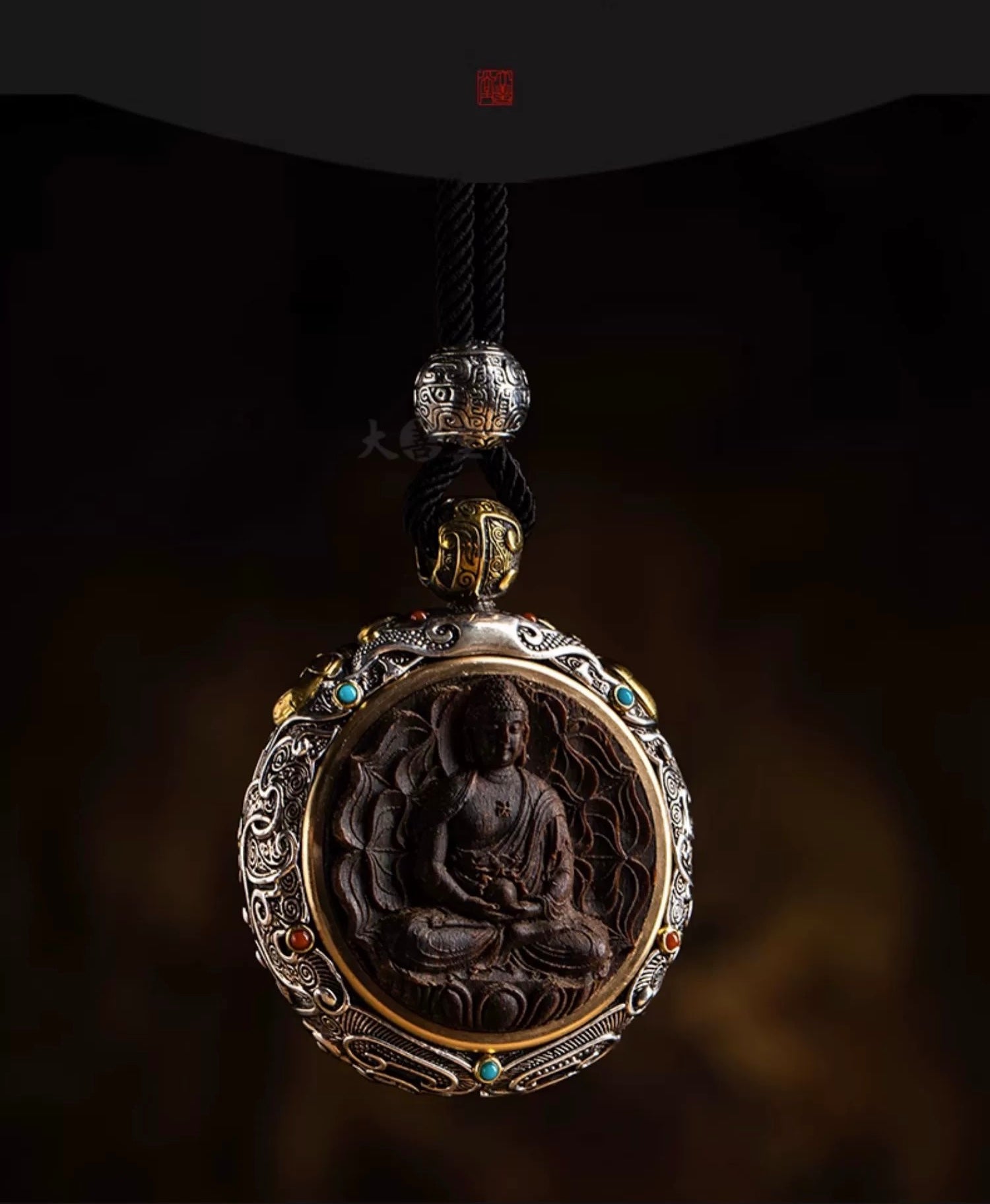 Natural Agarwood Gemstone Buddha Pendant Necklace Bodhisattva Amulet (Zodiac) My Store