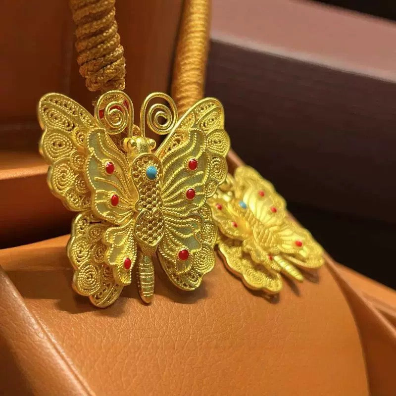 【Limited Offer: 45% OFF!】Enchanted Butterfly Enamel Necklace: Gold-plated, Butterfly luck necklace, no fading