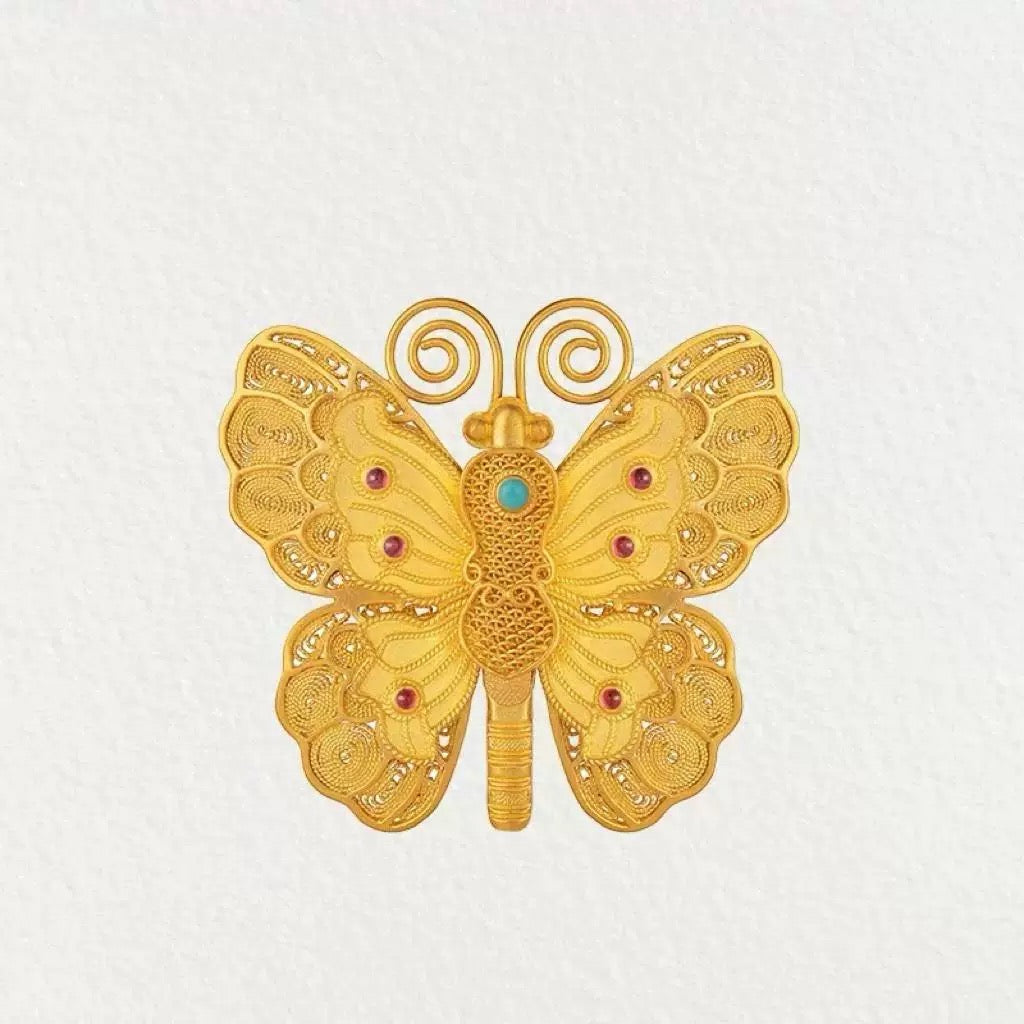 【Limited Offer: 45% OFF!】Enchanted Butterfly Enamel Necklace: Gold-plated, Butterfly luck necklace, no fading