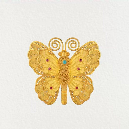 【Limited Offer: 45% OFF!】Enchanted Butterfly Enamel Necklace: Gold-plated, Butterfly luck necklace, no fading