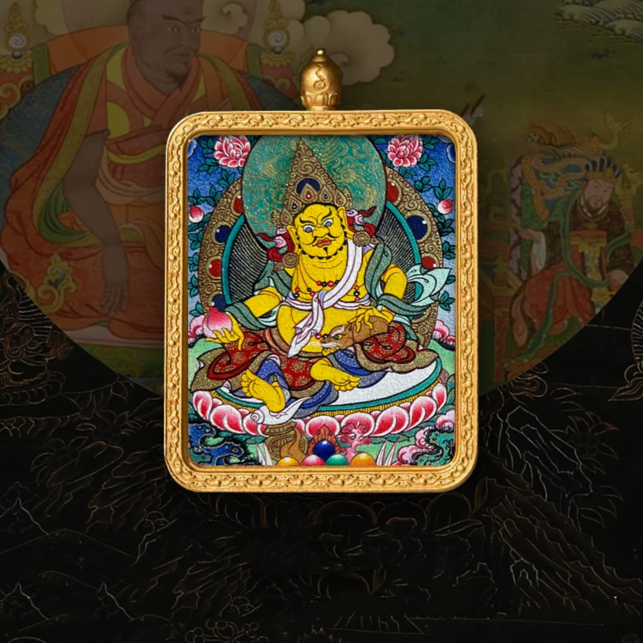 Hand-Painted Amulet Buddha Card Painting Ensuring Peace and Auspiciousness Warding Off Evil Spirits Necklace Pendant My Store