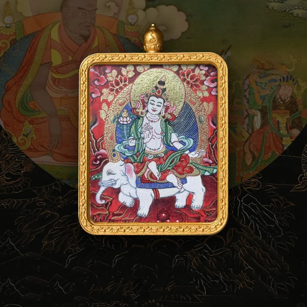 Hand-Painted Amulet Buddha Card Painting Ensuring Peace and Auspiciousness Warding Off Evil Spirits Necklace Pendant My Store