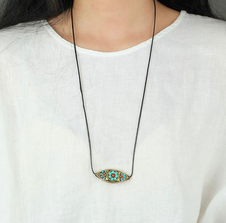 Dainty Evil Eye Necklace Delicate  Crystal Boho Protection My Store