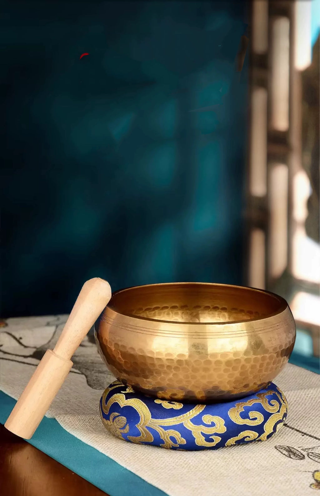 Authentic Handcrafted Nepalese Singing Bowl and 7 Crystal Stones Natural Stone Set My Store