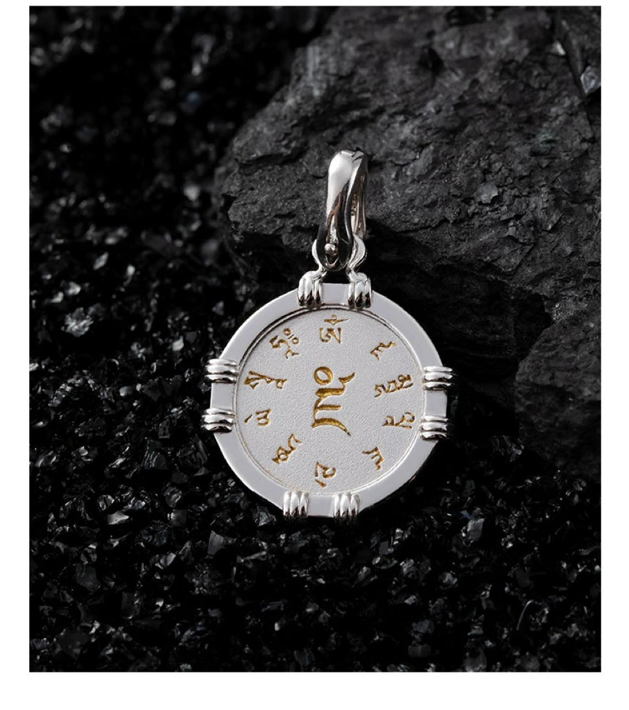 Prime Feng Shui Wealth Gold Sliver Thangka Necklace Amulet for Decor Meditation Yoga My Store