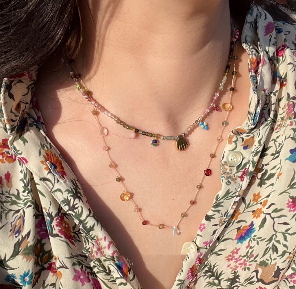 New Healing Crystal Worry Stone Necklaces Bracelet Multi-purpose My Store