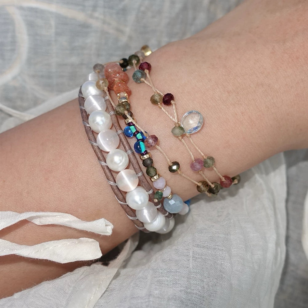 New Healing Crystal Worry Stone Necklaces Bracelet Multi-purpose My Store