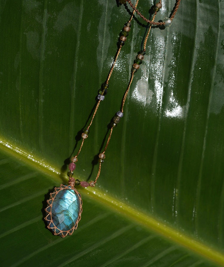 Healing Quartz Crystal Worry Stone for Love Healthy Luck Wealth and Attracts Success Energy Necklaces My Store