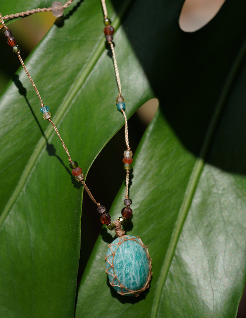 Healing Quartz Crystal Worry Stone for Love Healthy Luck Wealth and Attracts Success Energy Necklaces My Store