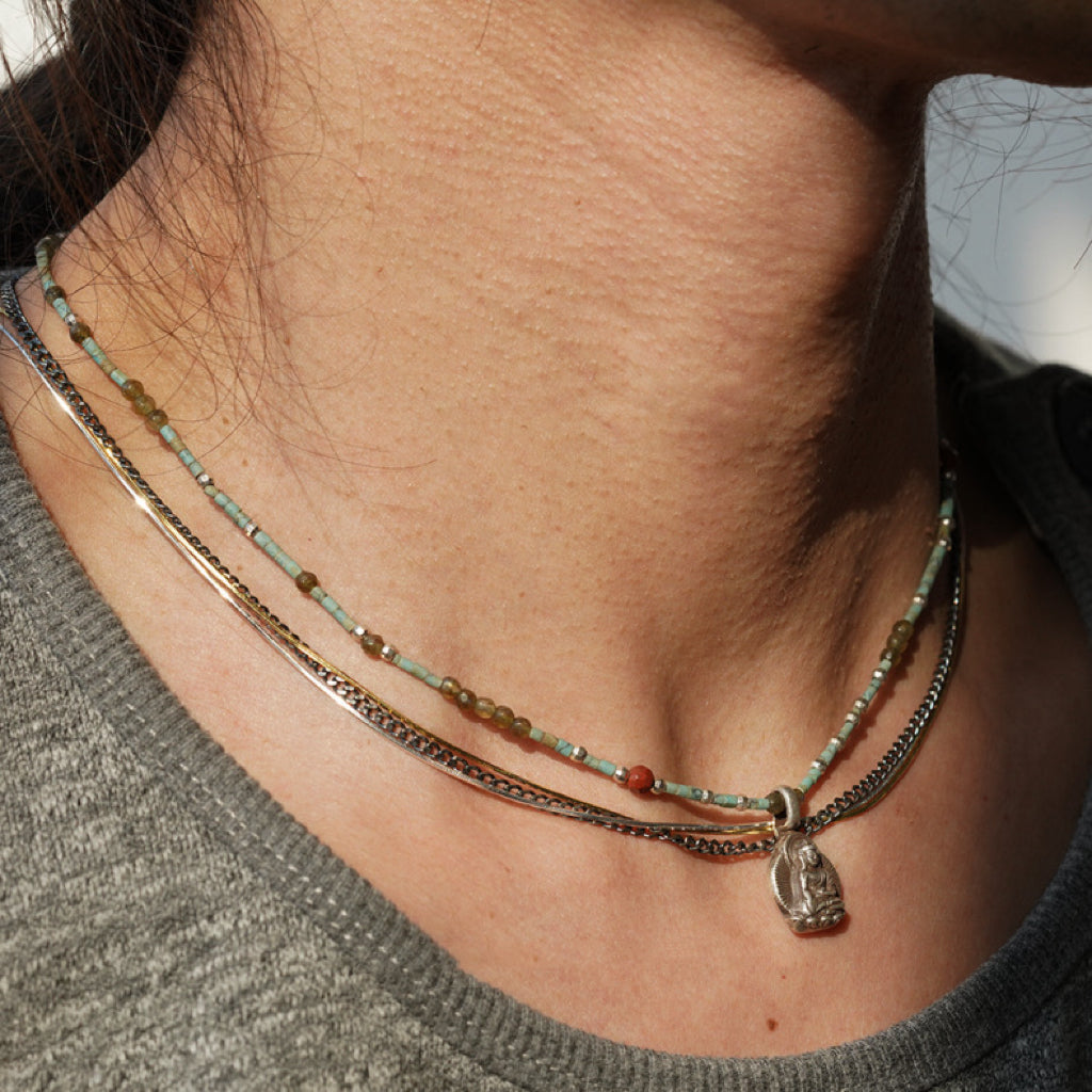 💲New Sterling Silver Nepalese Handmade Buddha Necklace Crystal Glass Pendant My Store