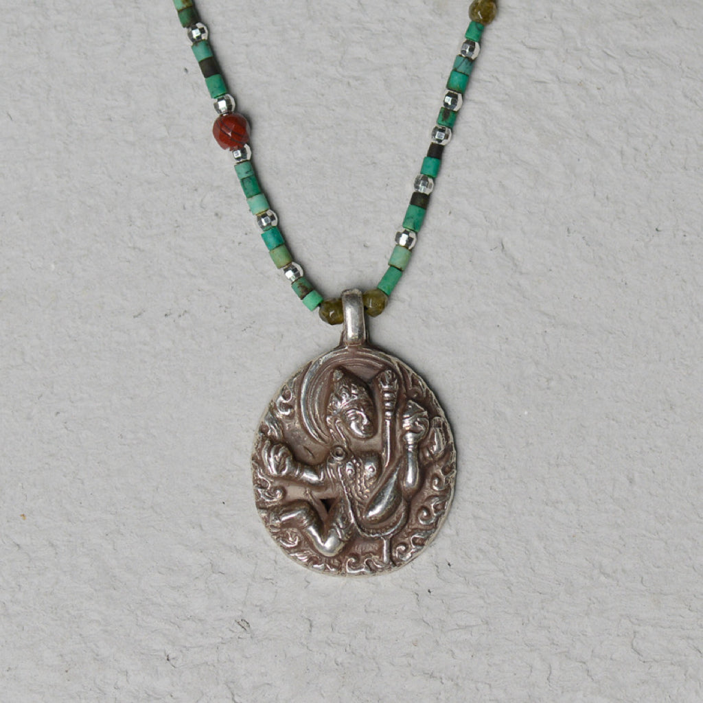 💲New Sterling Silver Nepalese Handmade Buddha Necklace Crystal Glass Pendant My Store
