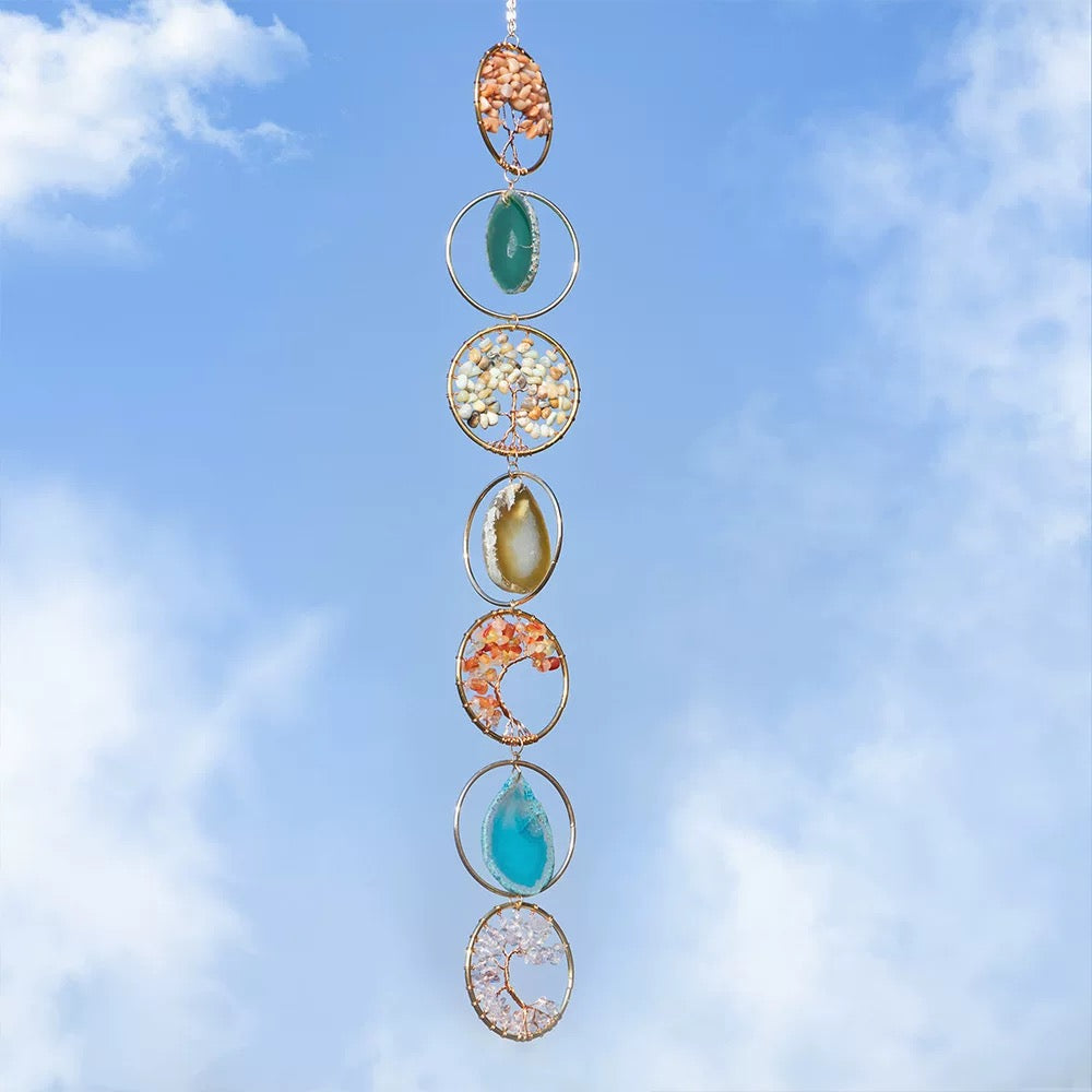 Chakra Stones Hanging Ornament 7 Chakra Healing Crystals Life Tree Colorful Handmade My Store