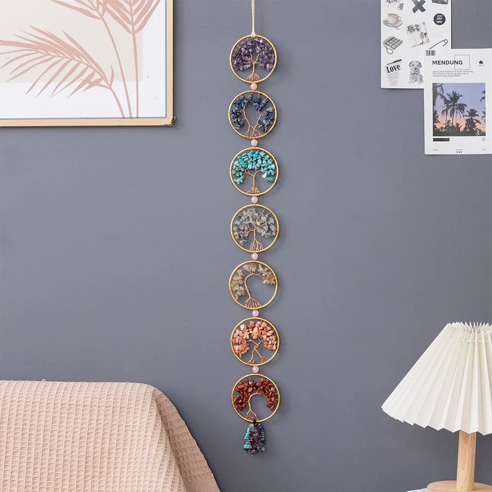Chakra Stones Hanging Ornament 7 Chakra Healing Crystals Life Tree Colorful Handmade My Store