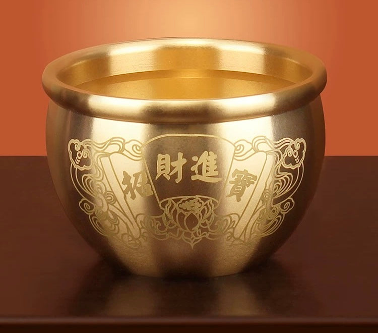 Home Decor Wealth Golden Brass Cornucopia Handmade Treasure Bowl My Store