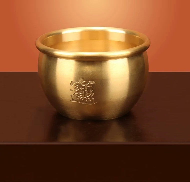 Home Decor Wealth Golden Brass Cornucopia Handmade Treasure Bowl My Store