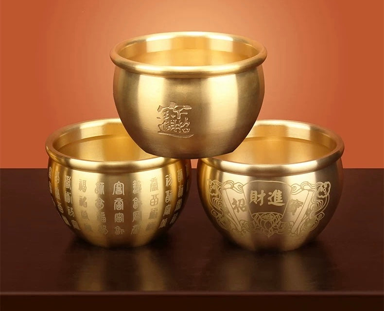 Home Decor Wealth Golden Brass Cornucopia Handmade Treasure Bowl My Store