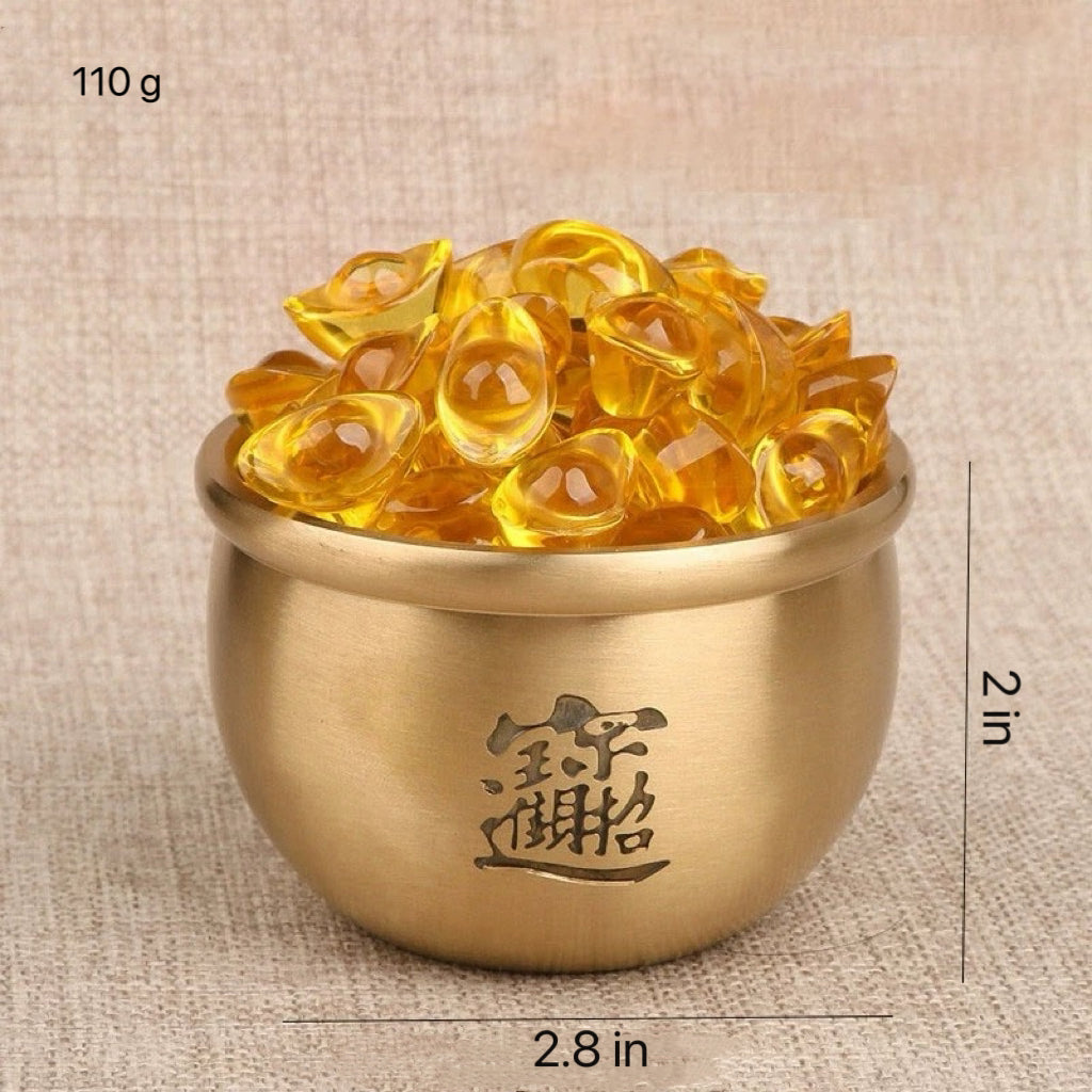 💰Home Decor Wealth Golden  Handmade Treasure Bowl + Crystal My Store