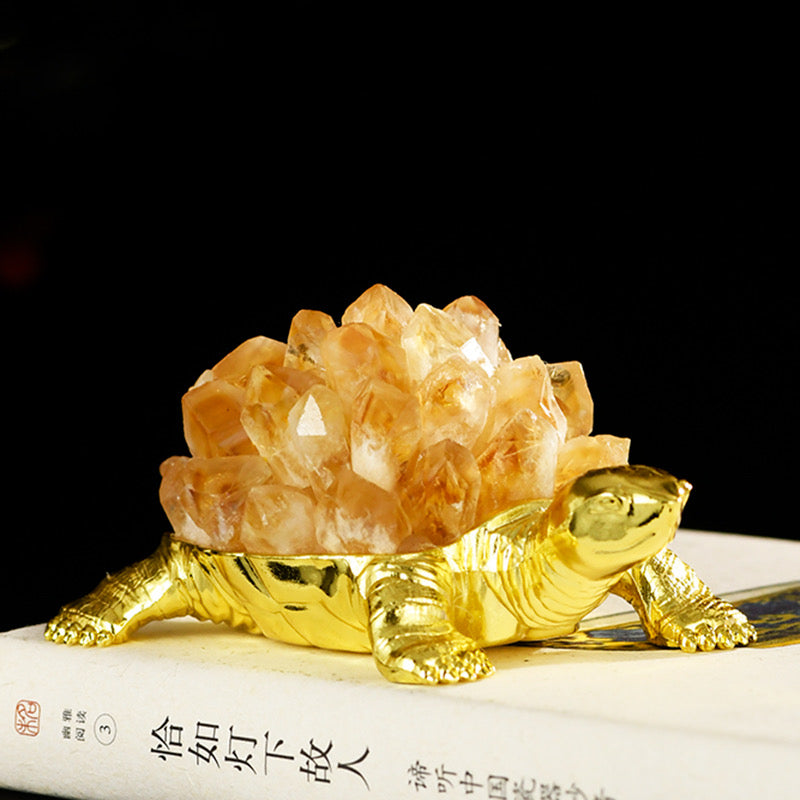 Feng Shui Money Turtle Crystal Cluster Gather Wealth Pure Natural Handmade Turtle Ornaments My Store