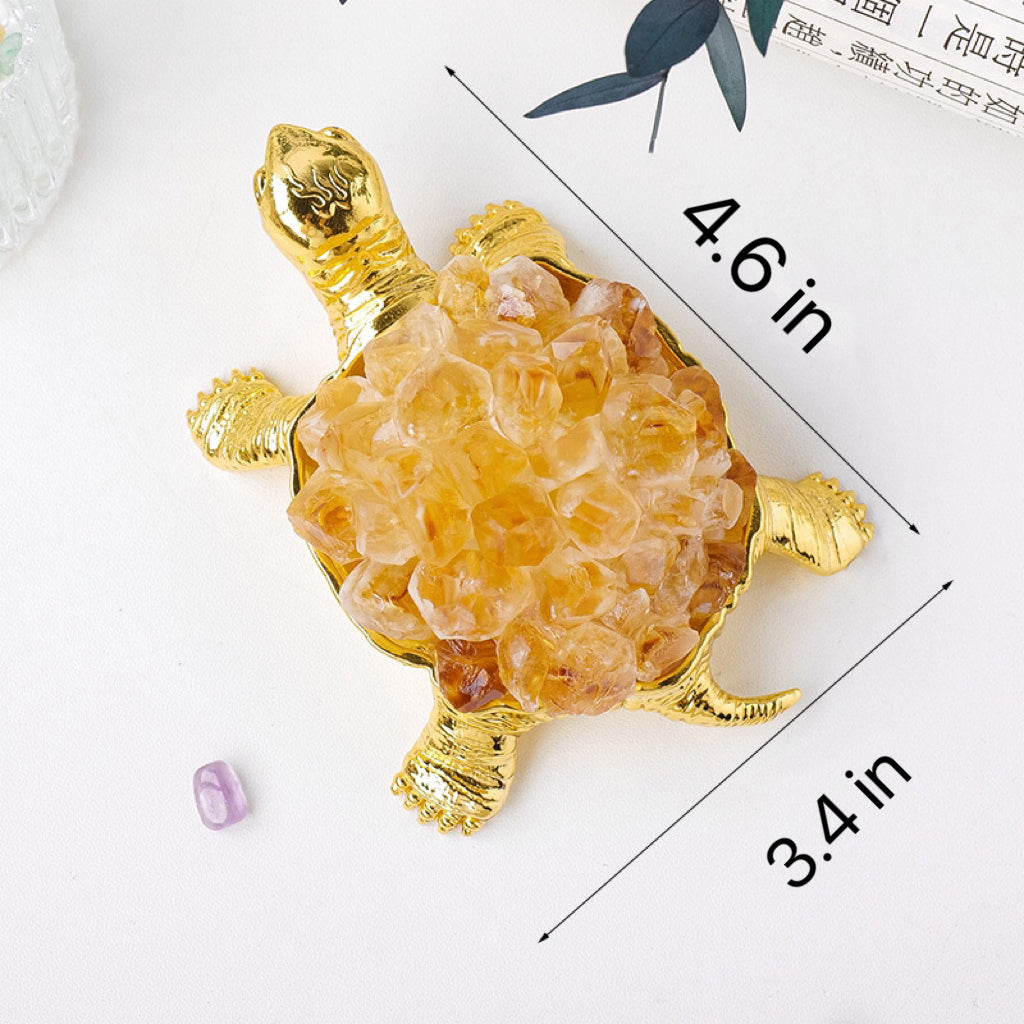 Feng Shui Money Turtle Crystal Cluster Gather Wealth Pure Natural Handmade Turtle Ornaments My Store