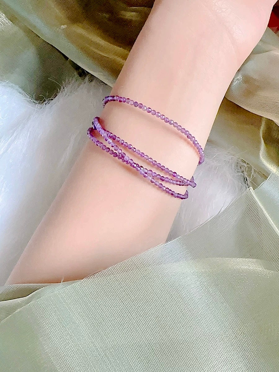 Natural Nine Purple Crystal Bracelet Love Relationship Lucky Necklace - Multipurpose Natural Gold Charm Gift for Women My Store