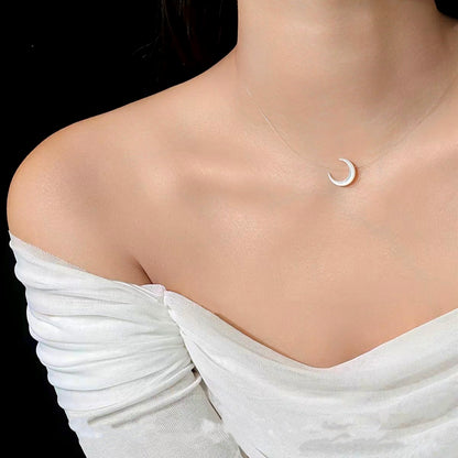 Mother of Pearl Shell Necklace Floating Sway Invisible Neckle Moon Necklace- STONE OF WILLPOWER Rerhy