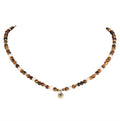 Alloy Pearl Tiger Eye Stone Light Luxury High-End Fashion Personalized Minimalist Vintage Sweater Necklace Rerhy