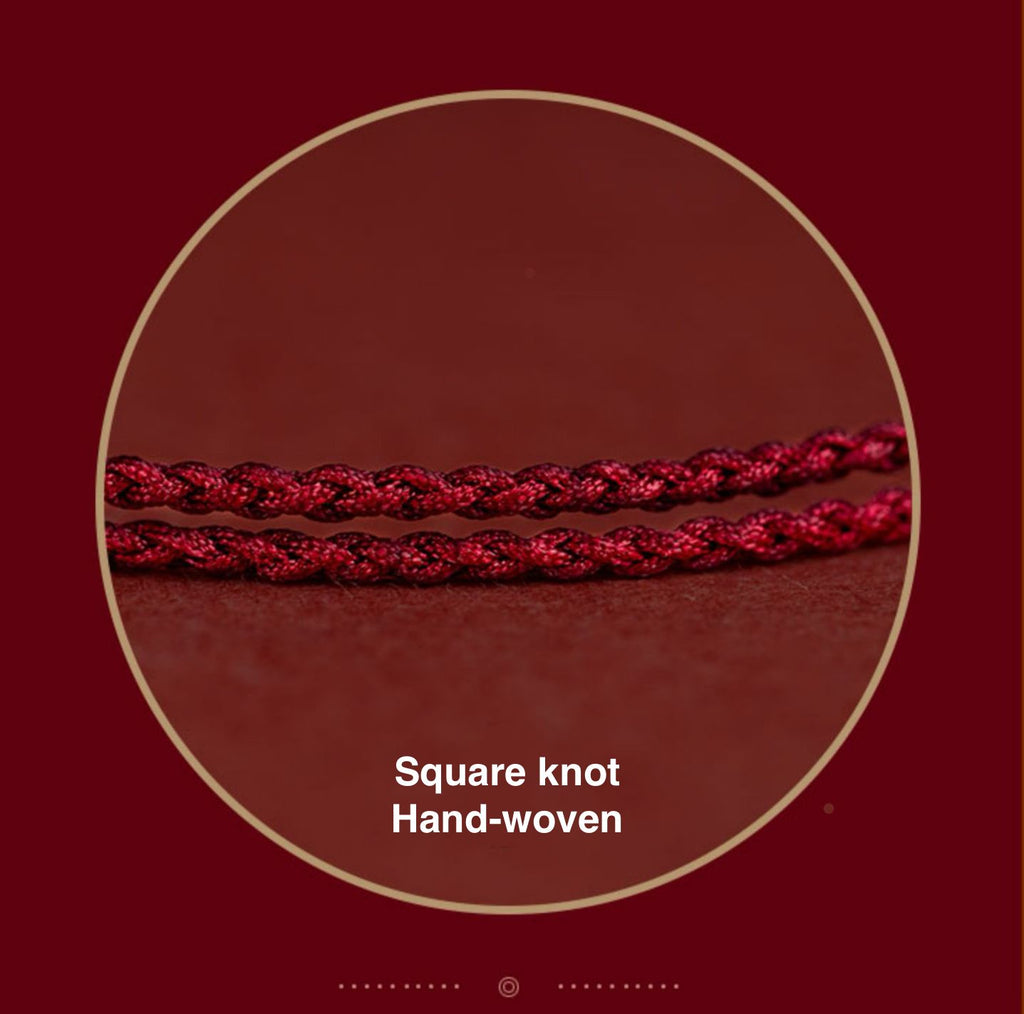 Tibetan Red String Bracelet - Buddhist Lucky Charm AU999 Rerhy