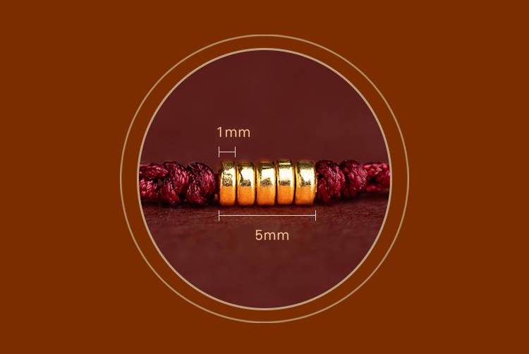 Tibetan Red String Bracelet - Buddhist Lucky Charm AU999 Rerhy