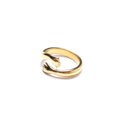 Romantic Warm Hug Ring: Titanium Steel Gold-Plated Ring (Adjustable) Rerhy