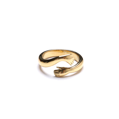 Romantic Warm Hug Ring: Titanium Steel Gold-Plated Ring (Adjustable) Rerhy