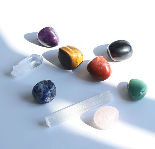 Healing Crystal Stone Yoga Arrangement Decoration Polished Natural Gemstone Set of 7 Rerhy