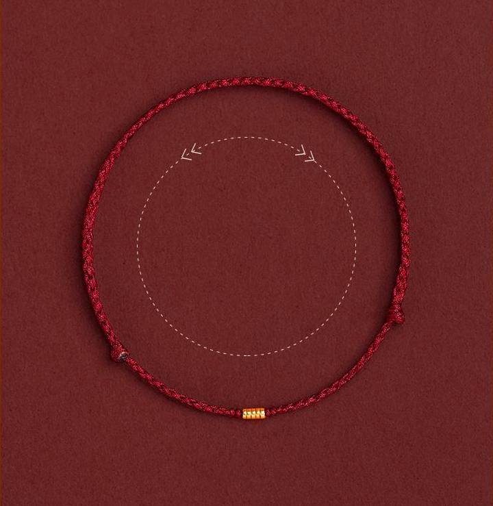 Tibetan Red String Bracelet - Buddhist Lucky Charm AU999 Rerhy