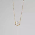 Moonstone Crescent Necklace - Crescent/Heart Gemstone Jewelry, Birthday Gifts/Energy Gift Rerhy