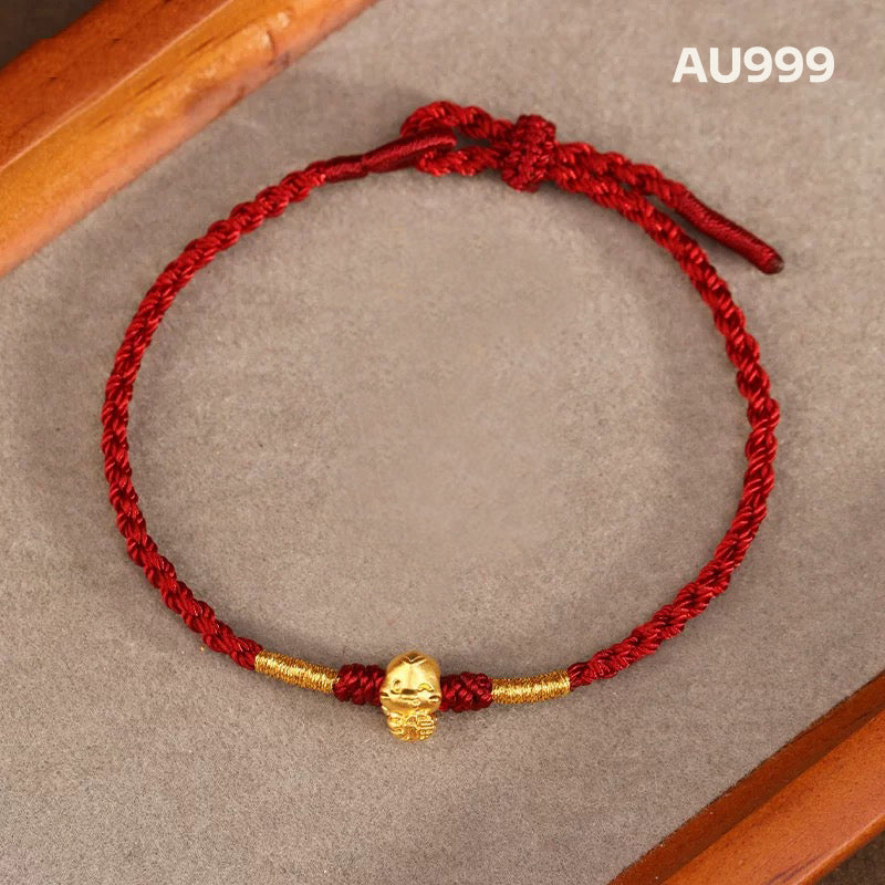 【Valentine's Day Gifts】Tibetan Red String Bracelet Cute Snake- Buddhist Lucky Charm AU999