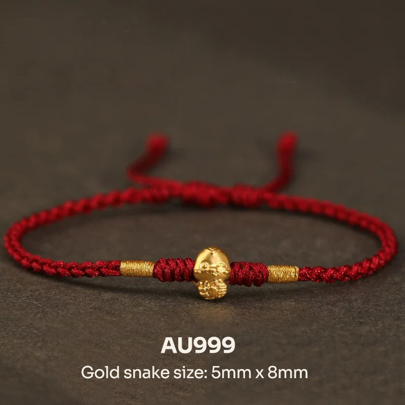 【Valentine's Day Gifts】Tibetan Red String Bracelet Cute Snake- Buddhist Lucky Charm AU999