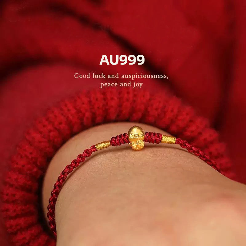 【Valentine's Day Gifts】Tibetan Red String Bracelet Cute Snake- Buddhist Lucky Charm AU999