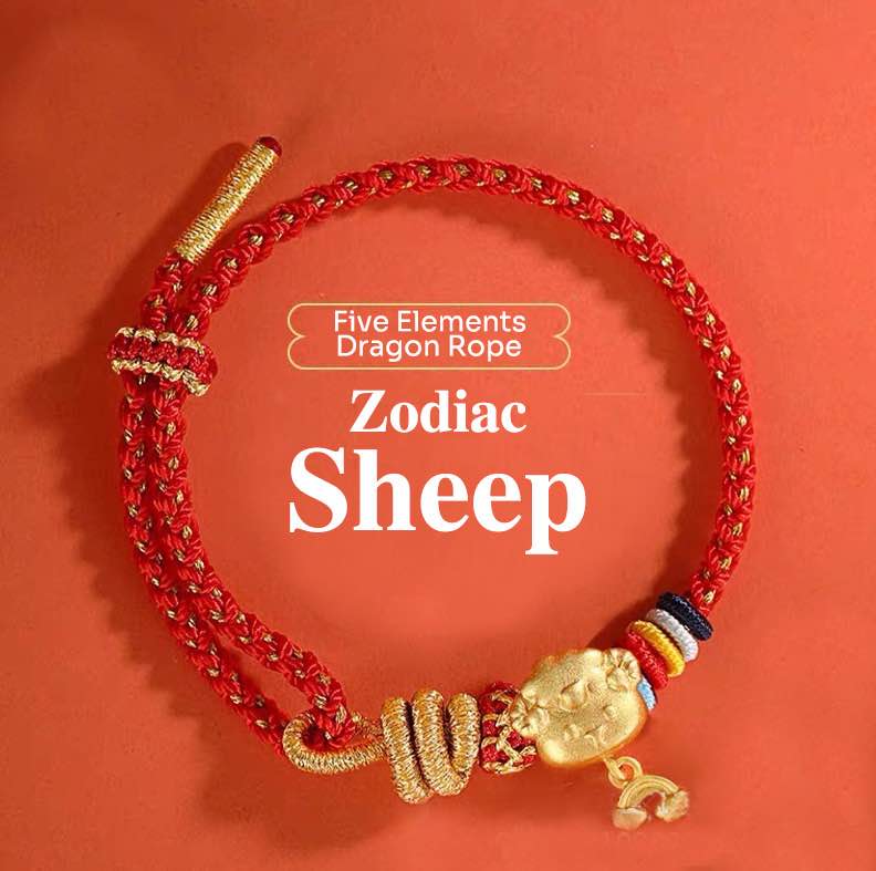 Buddha Red String Bracelet Zodiac Feng Shui - Buddhist Lucky Charm Good Luck Wealth Gift (Adjustable)