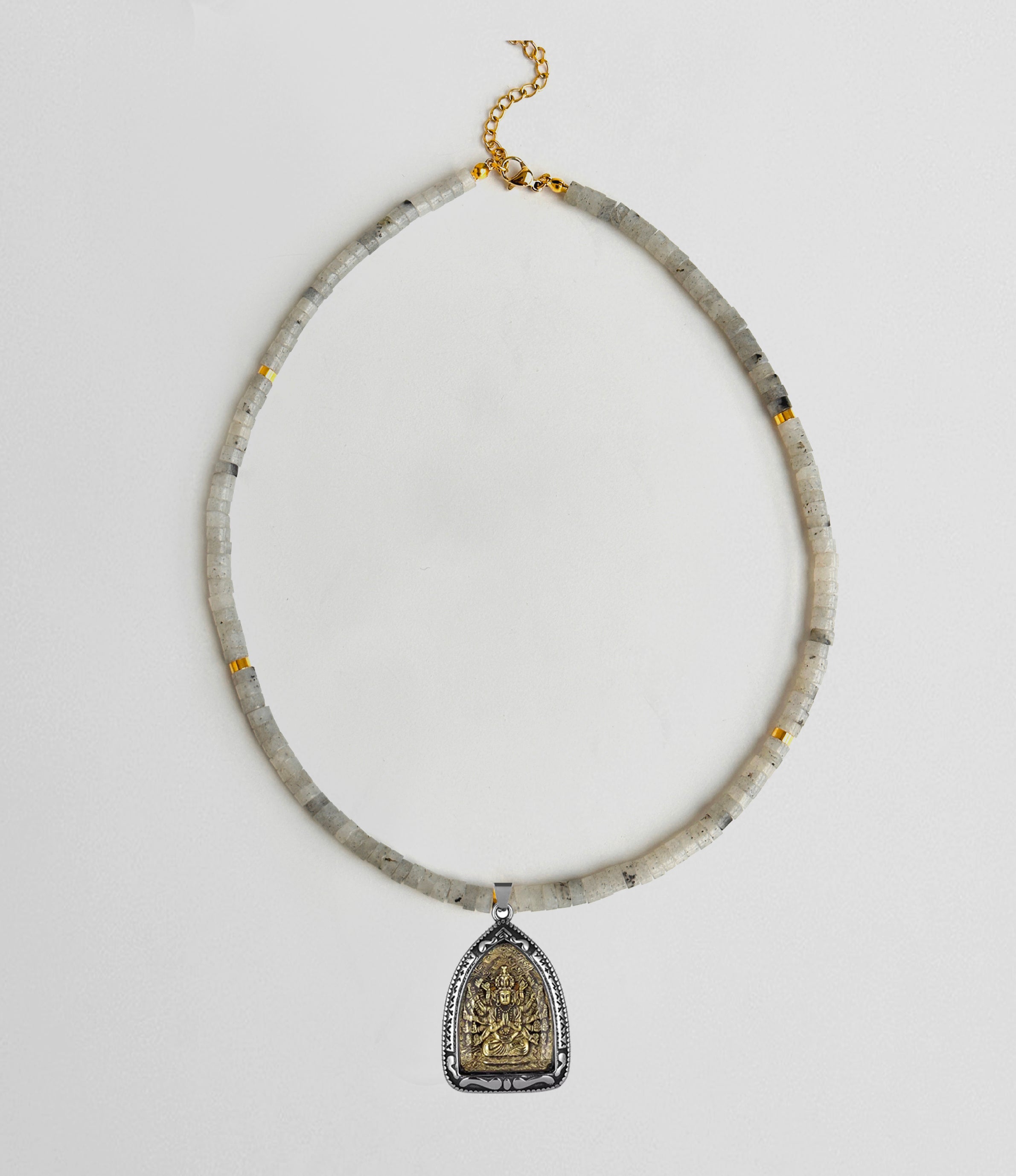 New Tibetan silver Buddha amulet Natural Energy Crystal protection necklace colorful My Store