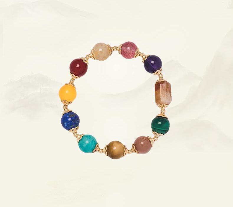 Joyful Beast Natural Crystal Star-Inspired Life Shun Shun Series Multi-Treasure Bracelet Rerhy