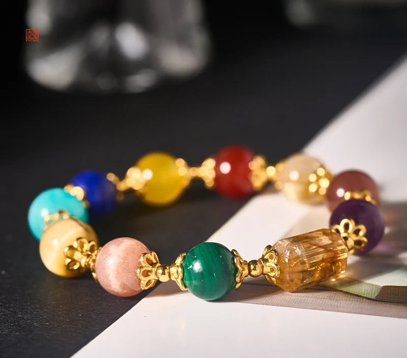 Joyful Beast Natural Crystal Star-Inspired Life Shun Shun Series Multi-Treasure Bracelet Rerhy