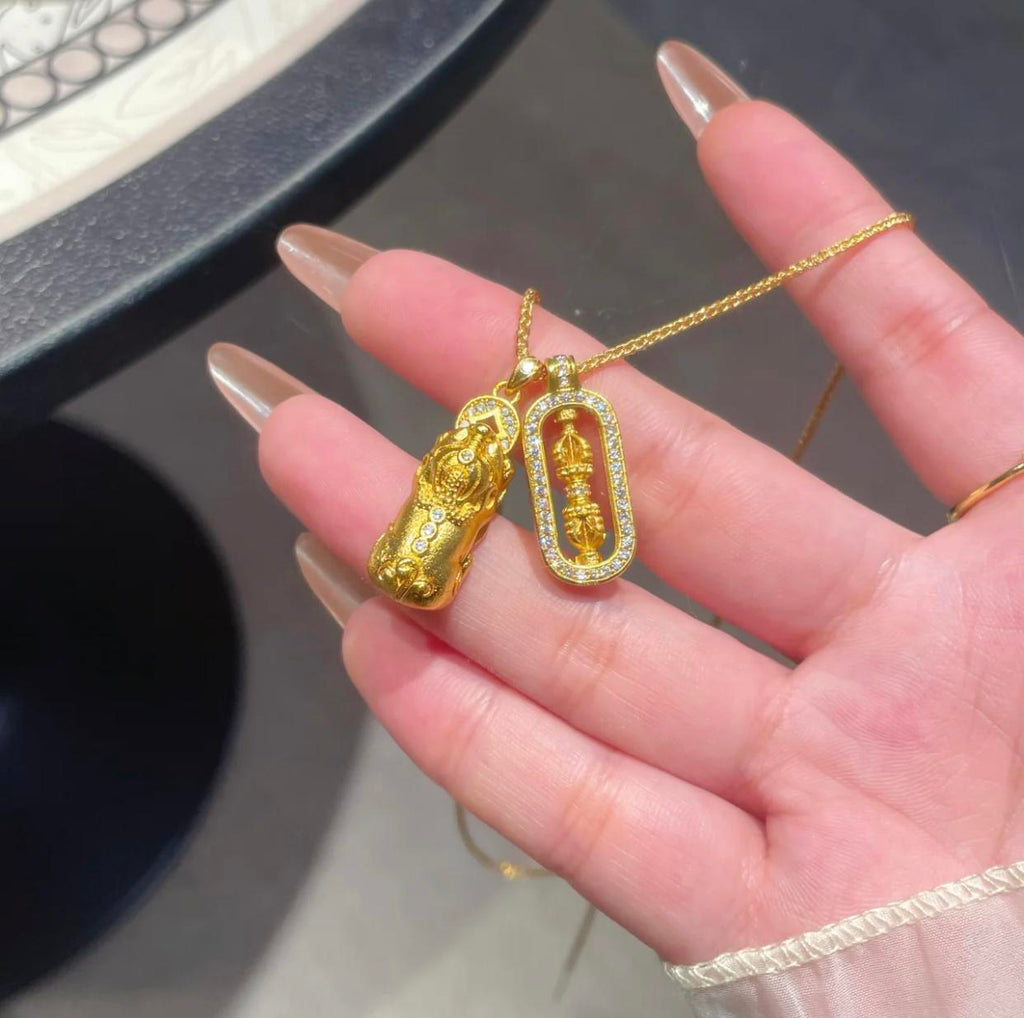 【FINAL HOUR!! Reg. 37.99$】Exquisite Feng Shui Pixiu Pendant, New Style Golden Choker Chain, Luxury Gift Rerhy