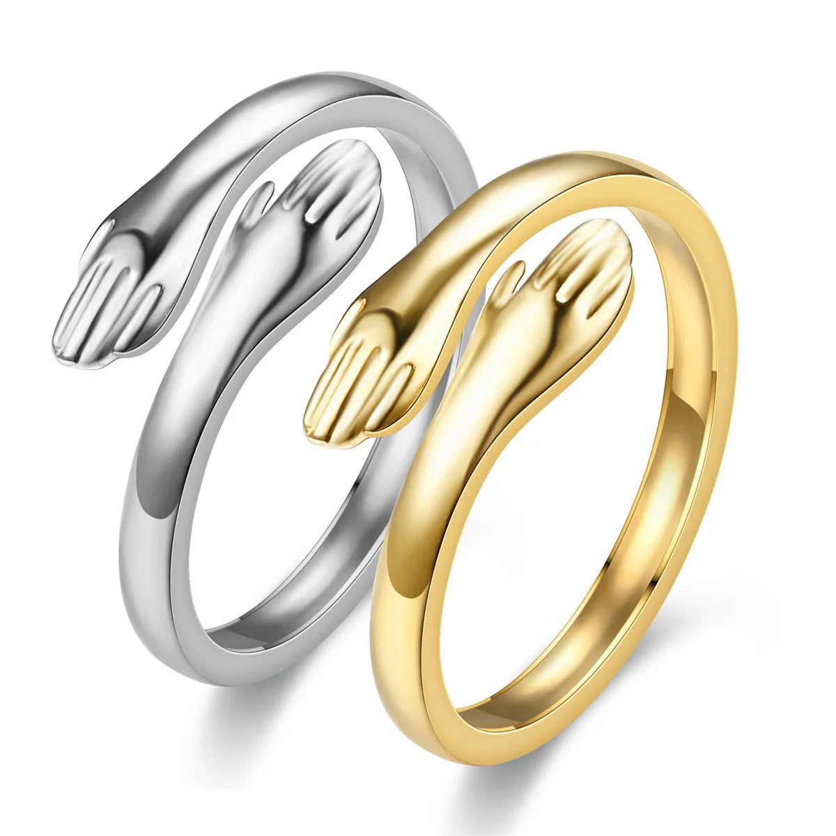 Romantic Warm Hug Ring: Titanium Steel Gold-Plated Ring (Adjustable) Rerhy