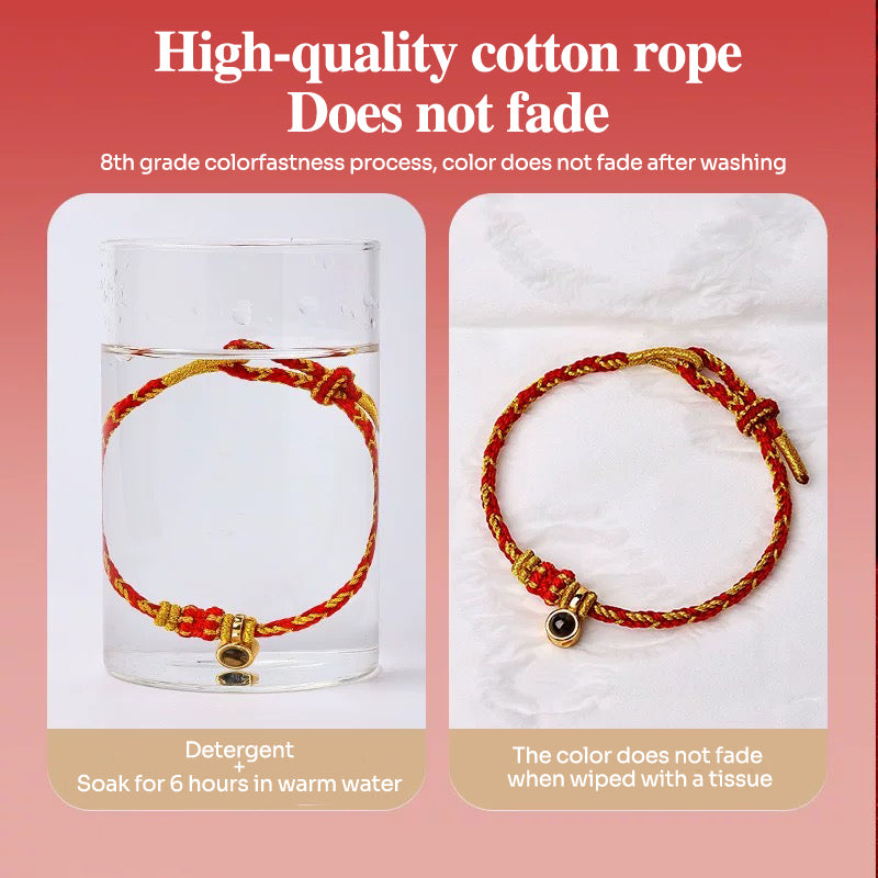 Buddha Red String Bracelet Zodiac Feng Shui - Buddhist Lucky Charm Good Luck Wealth Gift (Adjustable)